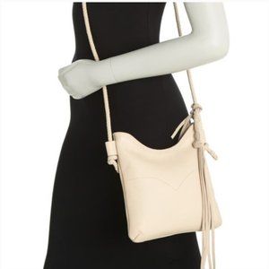 NWT Lucky Brand | Cream Butter Yellow Theo Pebbled Leather Boho Crossbody Bag